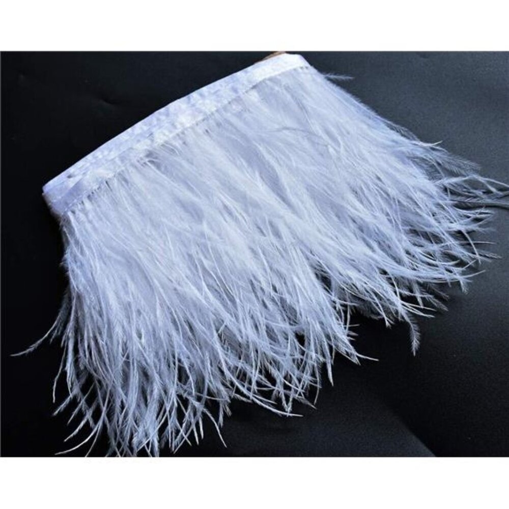 Happy feather 2 Yards 5-6inch White Ostrich Feathers Trim Fringe - Picture 10 of 16
